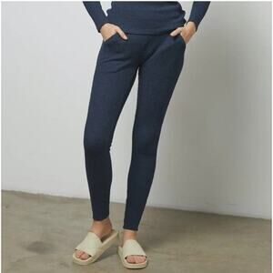 Lunya Restore Thermal High Rise Legging in Deep Blue Heather Size Small NWOT